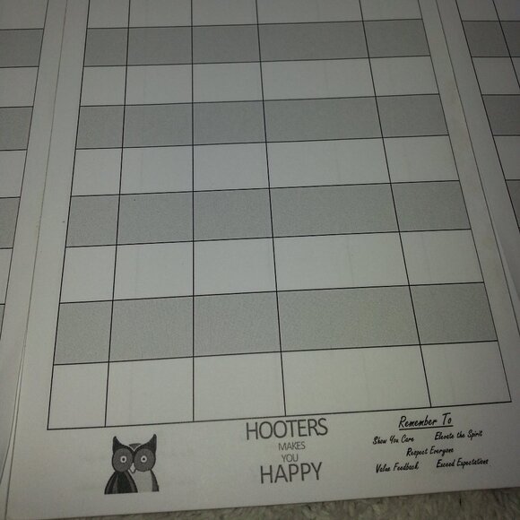 5 each Hooter Waitress Pads Order Tabs - Picture 2 of 2